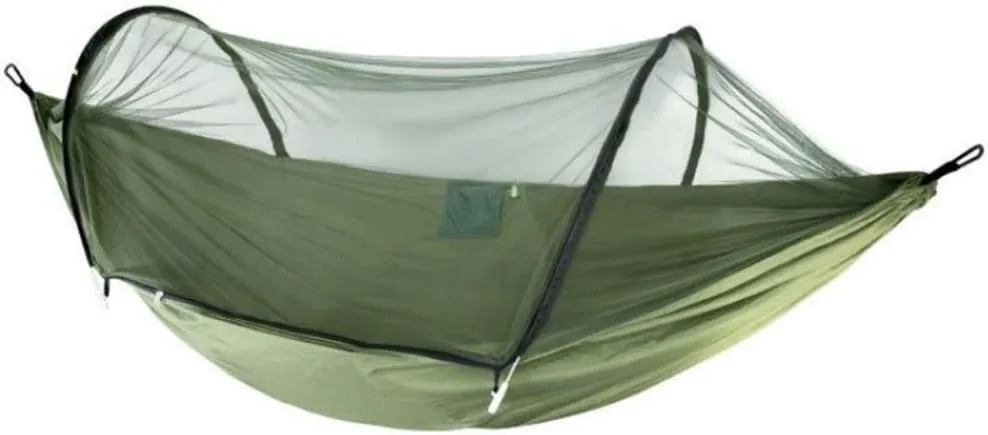 Hammock Double Outdoor Anti-Mosquito Hammock Automatic Quick Opening with Mosquito Net Parachute Cloth Single Double Hammock Outdoor(C)