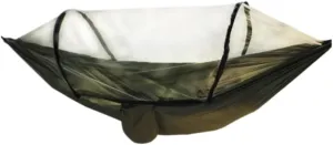 Hammock Double Outdoor Fully Automatic Quick-Opening Hammock with Mosquito Net, Outdoor Nylon Cloth Camping Pole Hammock Hammock Outdoor(Brown)