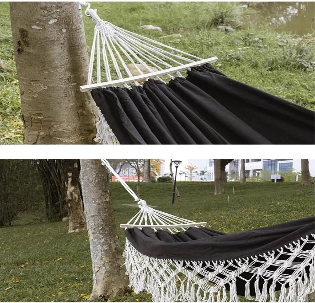 Hammock Double Outdoor Hammock Sheet Double Camping Hammock Swing Spring Outing Camping Anti-Rollover Canvas Hanging Basket Hammock Outdoor(Red)