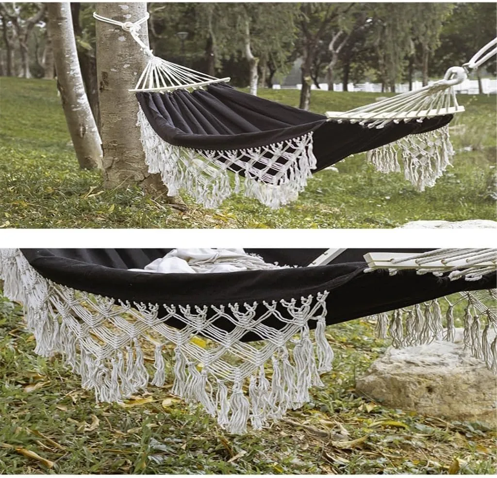 Hammock Double Outdoor Hammock Sheet Double Camping Hammock Swing Spring Outing Camping Anti-Rollover Canvas Hanging Basket Hammock Outdoor(Red)