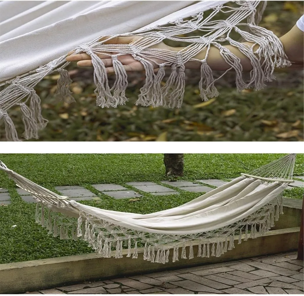 Hammock Double Outdoor Hammock Sheet Double Camping Hammock Swing Spring Outing Camping Anti-Rollover Canvas Hanging Basket Hammock Outdoor(Red)