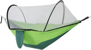 Hammock Double Outdoor Mosquito Net Hammock Anti-Rollover Camping Single and Double Pole with Mosquito Net Encrypted Mesh Hammock Outdoor(Green)