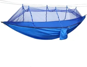 Hammock Double Outdoor Parachute Wholesale Hammock with Mosquito Net Anti-Mosquito Nylon Single Double Camping Hammock Hammock Outdoor(Blue)