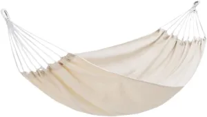 Hammock Double Thickened Canvas Hammock Outdoor Anti-Rollover Single Double Swing Hand-Woven Canvas Hammock with Curved Stick Hammock Outdoor(Beige,A)