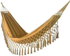 Hammock Double Wooden Stick Anti-Rollover Canvas Hammock Outdoor Supplies Indoor Swing Camping Exotic Style Tassel Hammock Hammock Outdoor(Yellow)