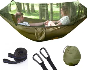Hammock with Mosquito Net Camping Double Portable Hammock Load 200kg for Camping Hiking Backyard Outdoor Backpacking Travel with 2m Rope Buckle (Color : A, Size : 250x120cm)