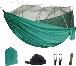 Hammock with Mosquito Net Lightweight Jungle Hammock for Trekking, Backpacking, Nylon Travel Hammock with Mosquito for Travel, Garden, Hiking, Survival (Color : B)