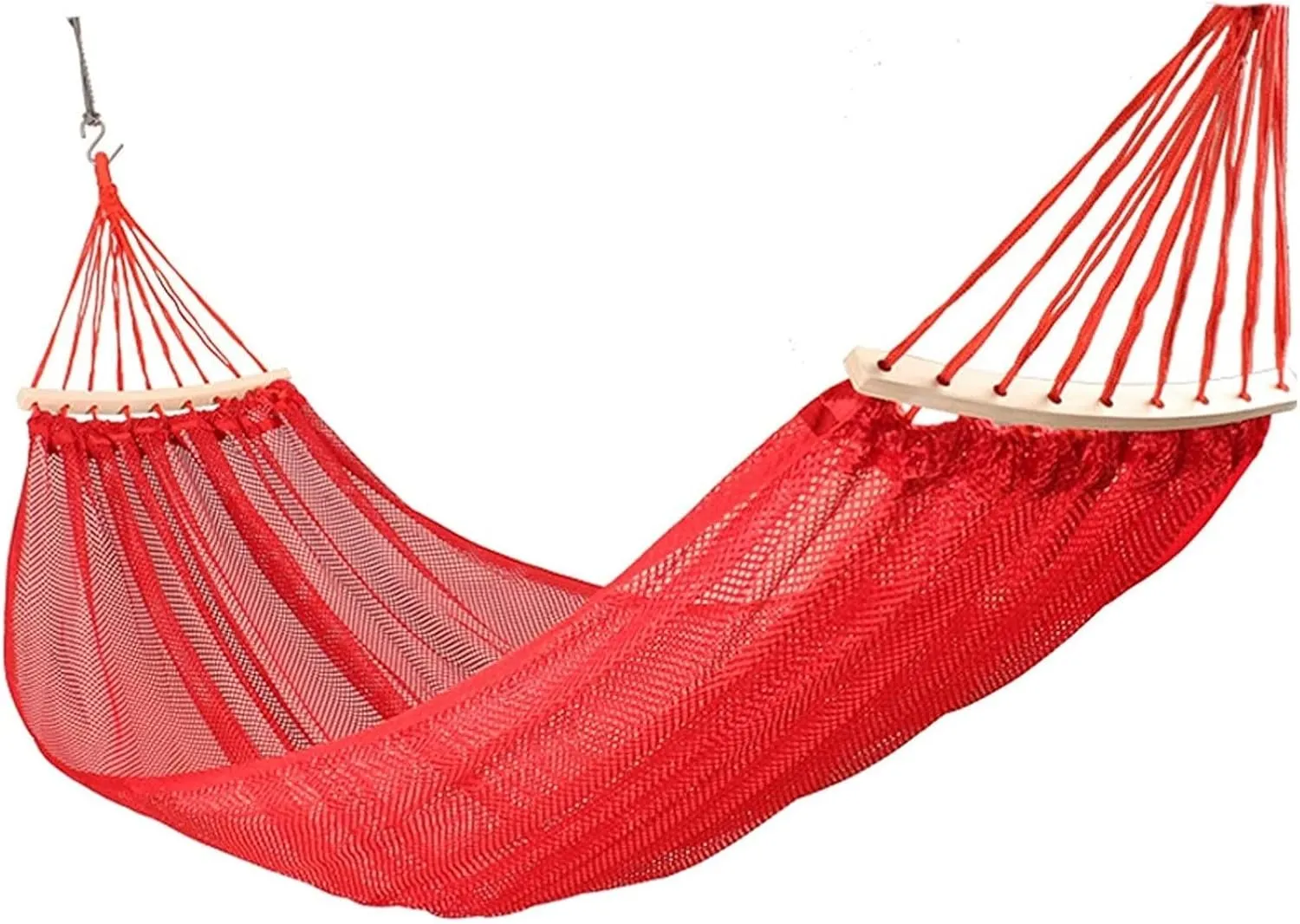 Hammocks for Outside Hanging Camping Hammock Breathable Casual Mesh Lightweight Nylon Camping for Indoor Outdoor Travel Hiking Beach Hammock Camping, Rosso