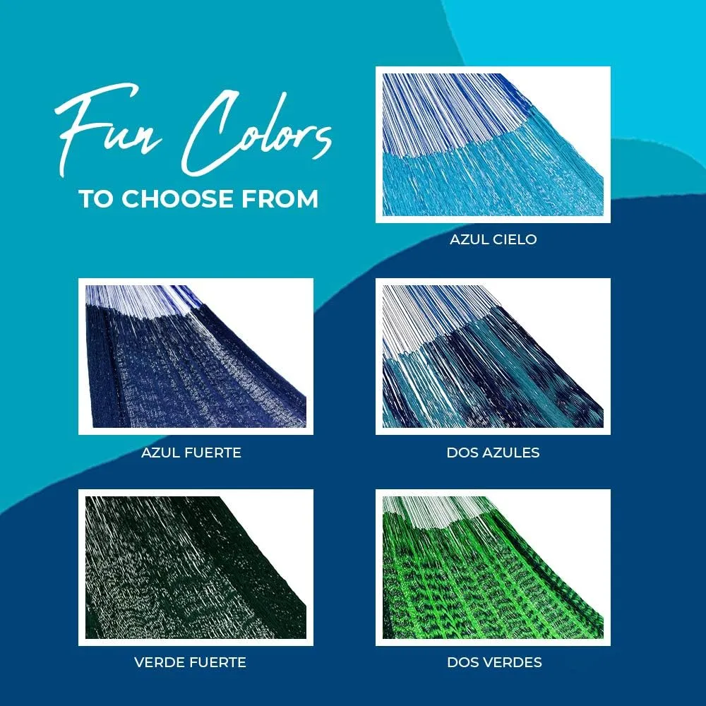 Hammocks Rada - Fits 12.5 to 13 Feet - Matrimonial Size - Finest Hammock - Very Fresh and Comfortable - Original Mayan Hammock