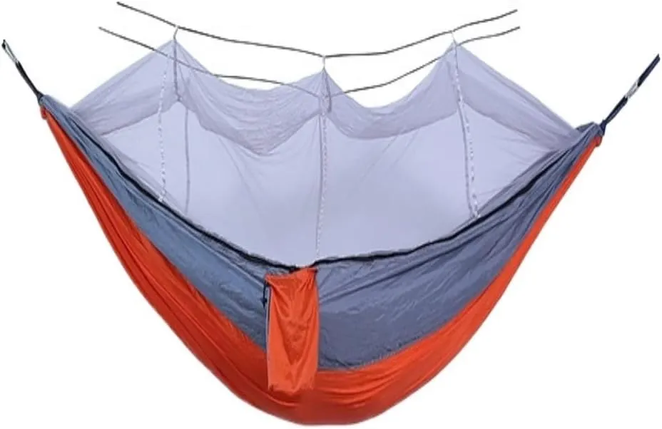 Hamock Camping Outdoor Quick-Open Hammock Anti-Mosquito Anti-Side Fall Portable Camping Hammock Mosquito Net Hammock Hanmock(Orange)