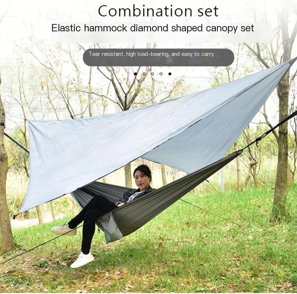 Hamock Canopy Mosquito Net Hammock Set Tent Parachute Cloth Camping Automatic Anti-Mosquito Mosquito Net Hammock Hanmock(E)