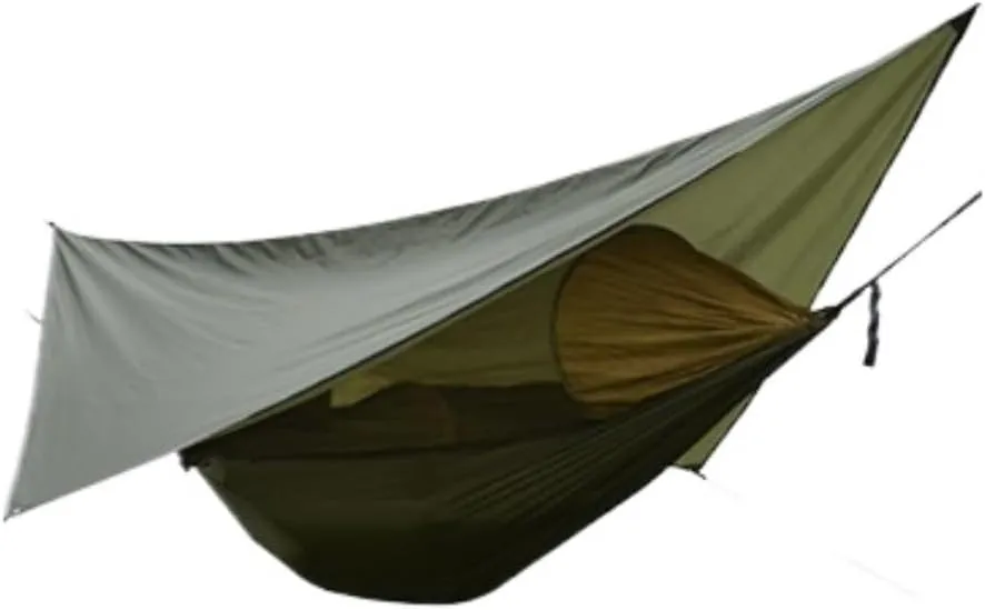 Hamock Canopy Mosquito Net Hammock Set Tent Parachute Cloth Camping Automatic Anti-Mosquito Mosquito Net Hammock Hanmock(Green)