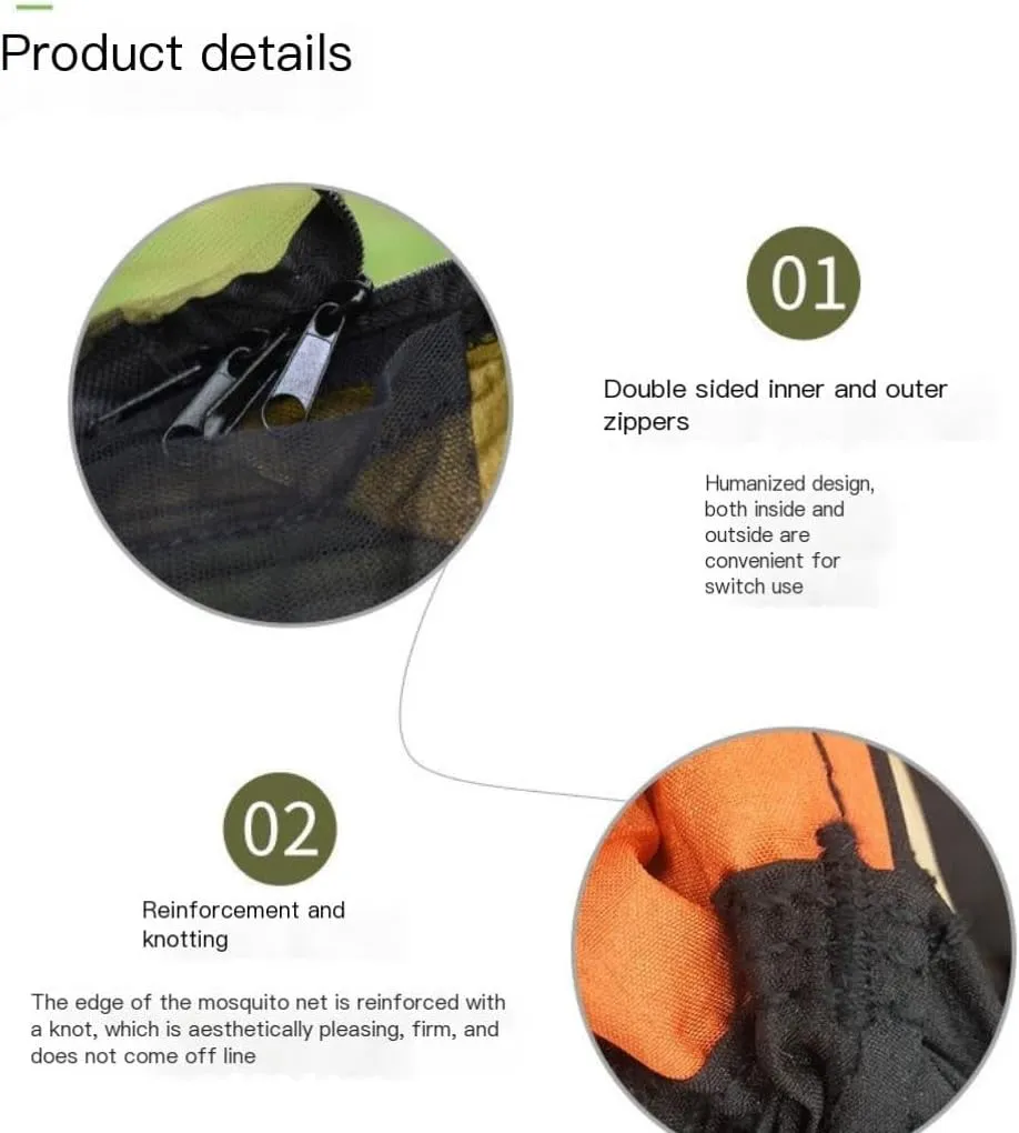 Hamock Canopy Mosquito Net Hammock Set Tent Parachute Cloth Camping Automatic Anti-Mosquito Mosquito Net Hammock Hanmock(Green)