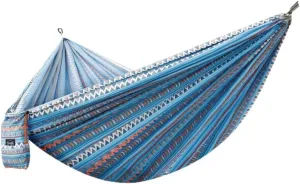 Hamock Hammock Outdoor Camping Quick-Open Single Double Hammock Parachute Cloth Printing Park Camping Hammock Hanmock(Blue)
