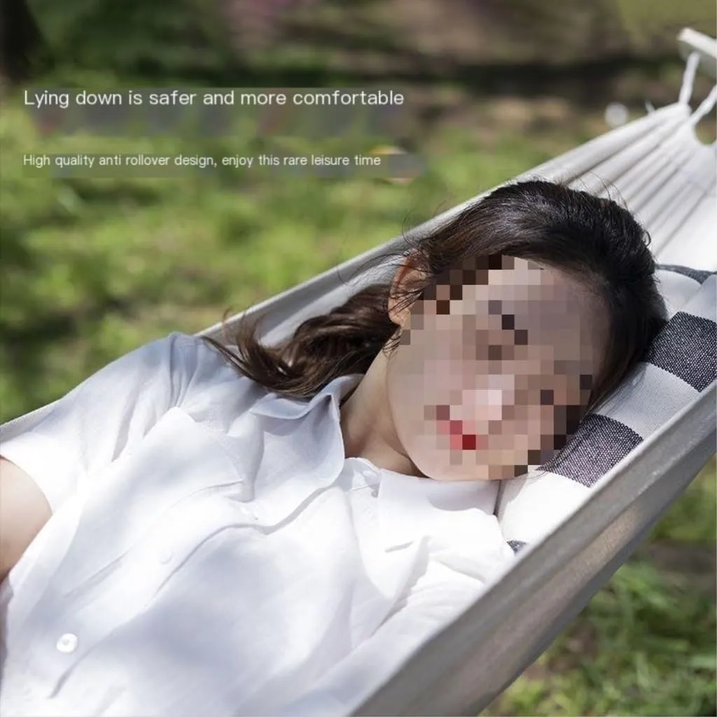 Hamock Hammock Outdoor Single Double Anti-Rollover Portable Camping Outdoor Detachable and Washable Hanging Chair Hanmock(B,190cm*150cm)