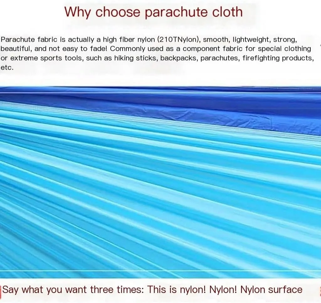 Hamock Mosquito Net Hammock Automatic Anti-Rollover Parachute Boni Silk Spinning Outdoor Strap Swing Chair Summer Hanmock(Green)
