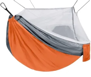 Hamock Outdoor Anti-Mosquito Hammock Automatic Quick Opening with Mosquito Net Parachute Cloth Single Double Hanmock(Orange,B)