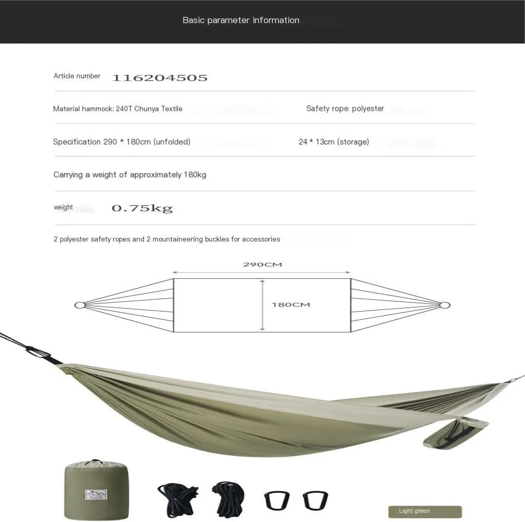 Hamock Outdoor Camping Hammock Swing Anti-Rollover Portable Hanging Basket Thickened Outdoor Double Hanging Hanmock(Brown)