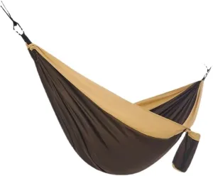 Hamock Outdoor Camping Hammock Swing Anti-Rollover Portable Hanging Basket Thickened Outdoor Double Hanging Hanmock(Brown)
