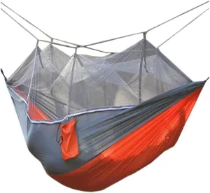 Hamock Outdoor Camping Mosquito Net Hammock Nylon Parachute Cloth Hammock with Mosquito Net Outdoor Swing Hammock Hanmock(A)