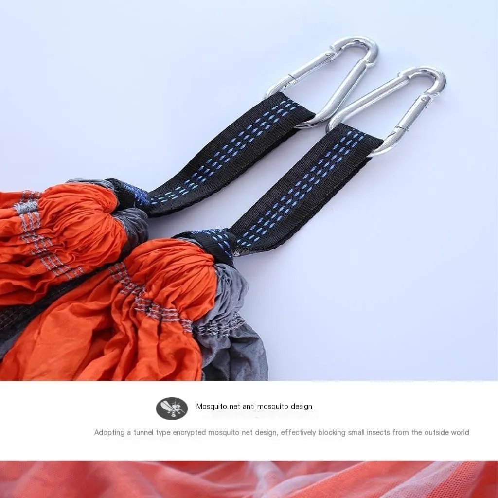 Hamock Outdoor Camping Mosquito Net Hammock Nylon Parachute Cloth Hammock with Mosquito Net Outdoor Swing Hammock Hanmock(A)