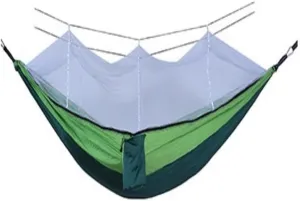 Hamock Outdoor Camping Mosquito Net Hammock Nylon Parachute Cloth Hammock with Mosquito Net Outdoor Swing Hammock Hanmock(C)