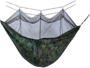 Hamock Outdoor Camping Mosquito Net Hammock Nylon Parachute Cloth Hammock with Mosquito Net Outdoor Swing Hammock Hanmock(D)