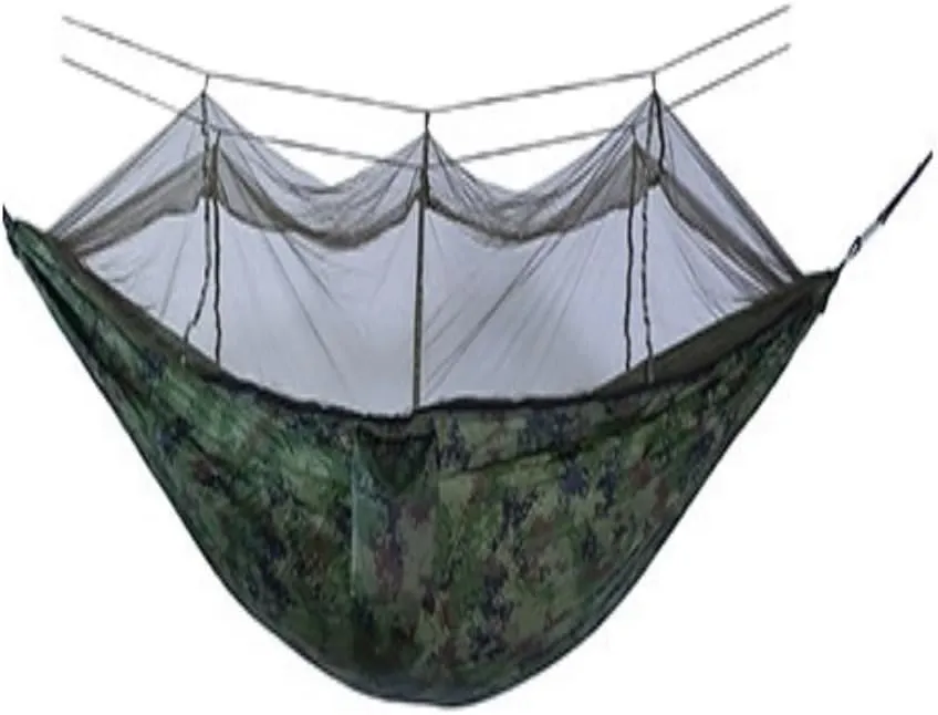 Hamock Outdoor Camping Mosquito Net Hammock Nylon Parachute Cloth Hammock with Mosquito Net Outdoor Swing Hammock Hanmock(D)