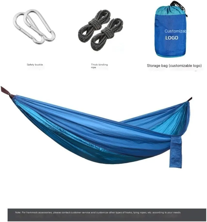 Hamock Outdoor Camping Parachute Nylon Cloth Single Double Outdoor Camping Cycling Indoor Leisure Outdoor Hammock Hanmock(Gray,B)