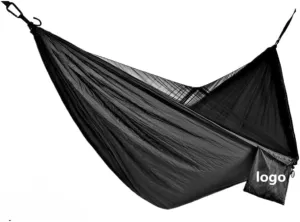 Hamock Outdoor Camping Quick-Open Mosquito Net Hammock 210T Nylon Hammock with Mosquito Net Outdoor Swing Hammock Hanmock(Black)