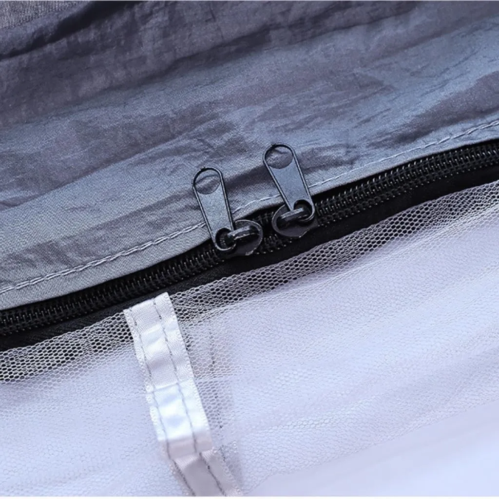 Hamock Outdoor Fully Automatic Quick-Opening Hammock with Mosquito Net, Outdoor Nylon Cloth Camping Pole Hammock Hanmock(B)