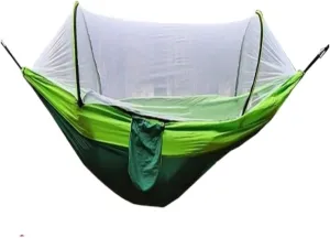Hamock Outdoor Hammock Camping Anti-Rollover with Mosquito Net Camping Sleeping Swing Magical Double Portable Hanmock(Green,Large)