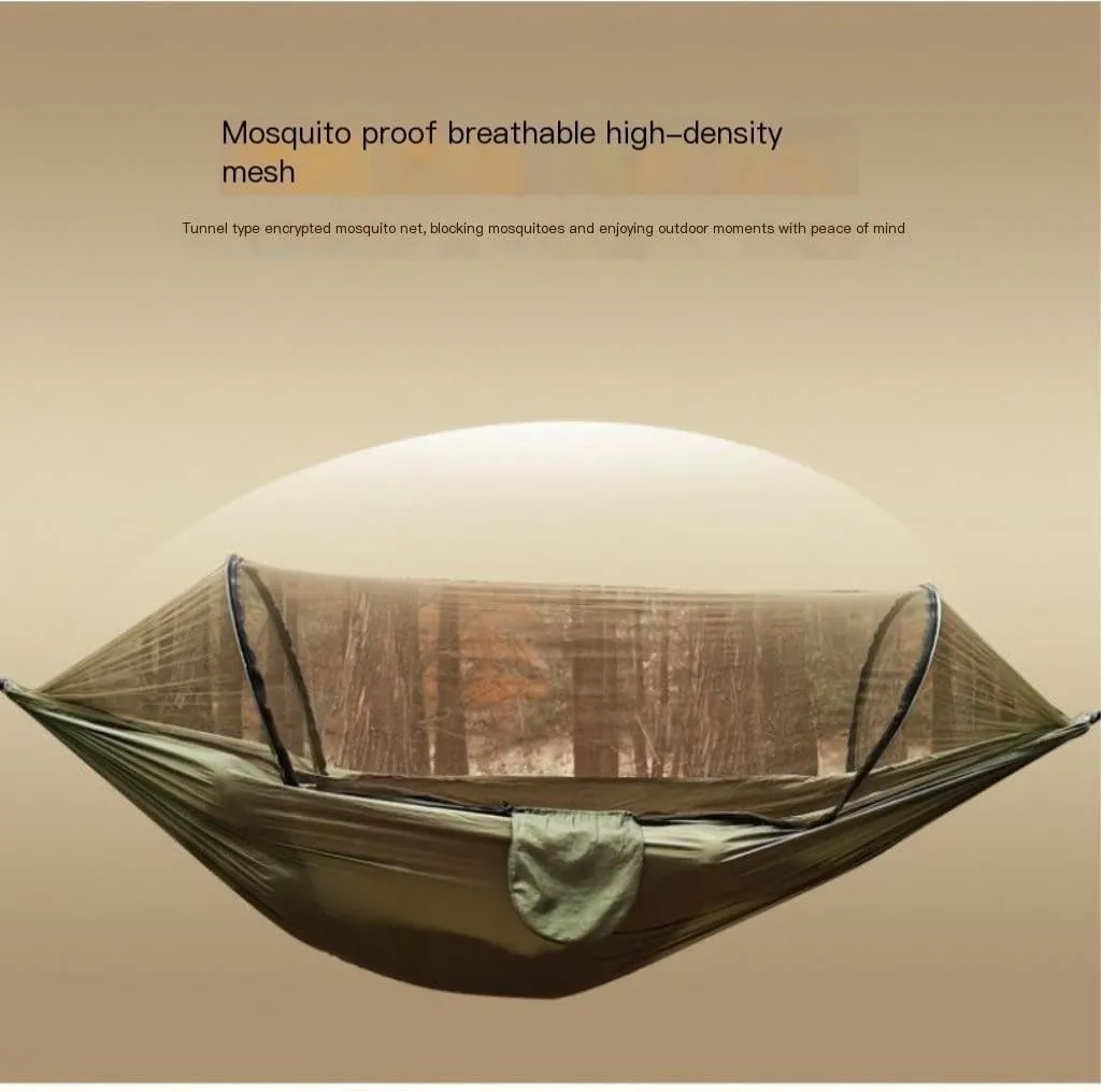 Hamock Outdoor Hammock Camping Anti-Rollover with Mosquito Net Camping Sleeping Swing Magical Double Portable Hanmock(Green,Large)