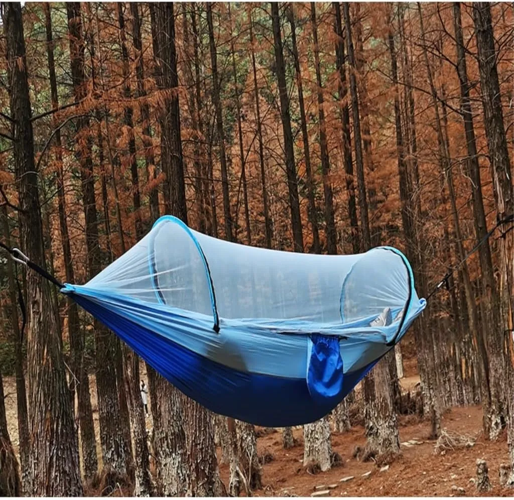 Hamock Outdoor Hammock Camping Anti-Rollover with Mosquito Net Camping Sleeping Swing Magical Double Portable Hanmock(Green,Large)