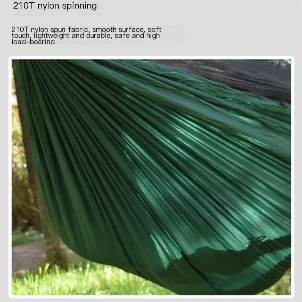 Hamock Ultra-Light Nylon Double Hammock Parachute Cloth Anti-Rollover Elastic Band Encrypted Mosquito Net Hammock Hanmock(E)