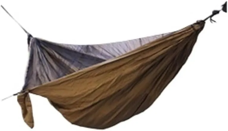 Hamock Ultra-Light Nylon Double Hammock Parachute Cloth Anti-Rollover Elastic Band Encrypted Mosquito Net Hammock Hanmock(E)
