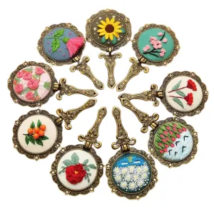Hand Mirror Embroidery Kits DIY Beginner Embroidery Kit Adults Antique Effect Mirror Cross Stitch Craft Gift Idea
