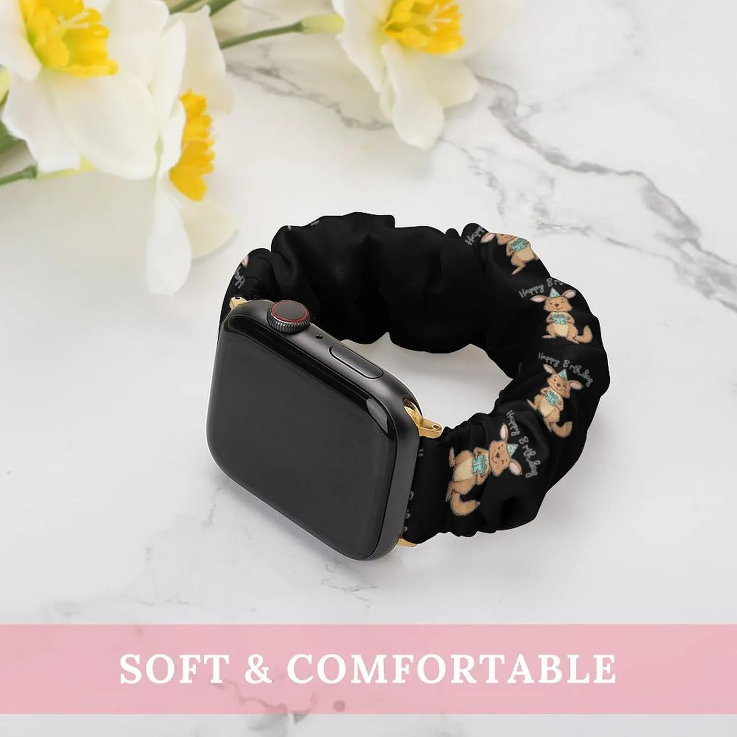 Happy Birthday Kangaroos Gift Fashion Watch Strap Scrunchies Wristbands Compatible With IWatch Series