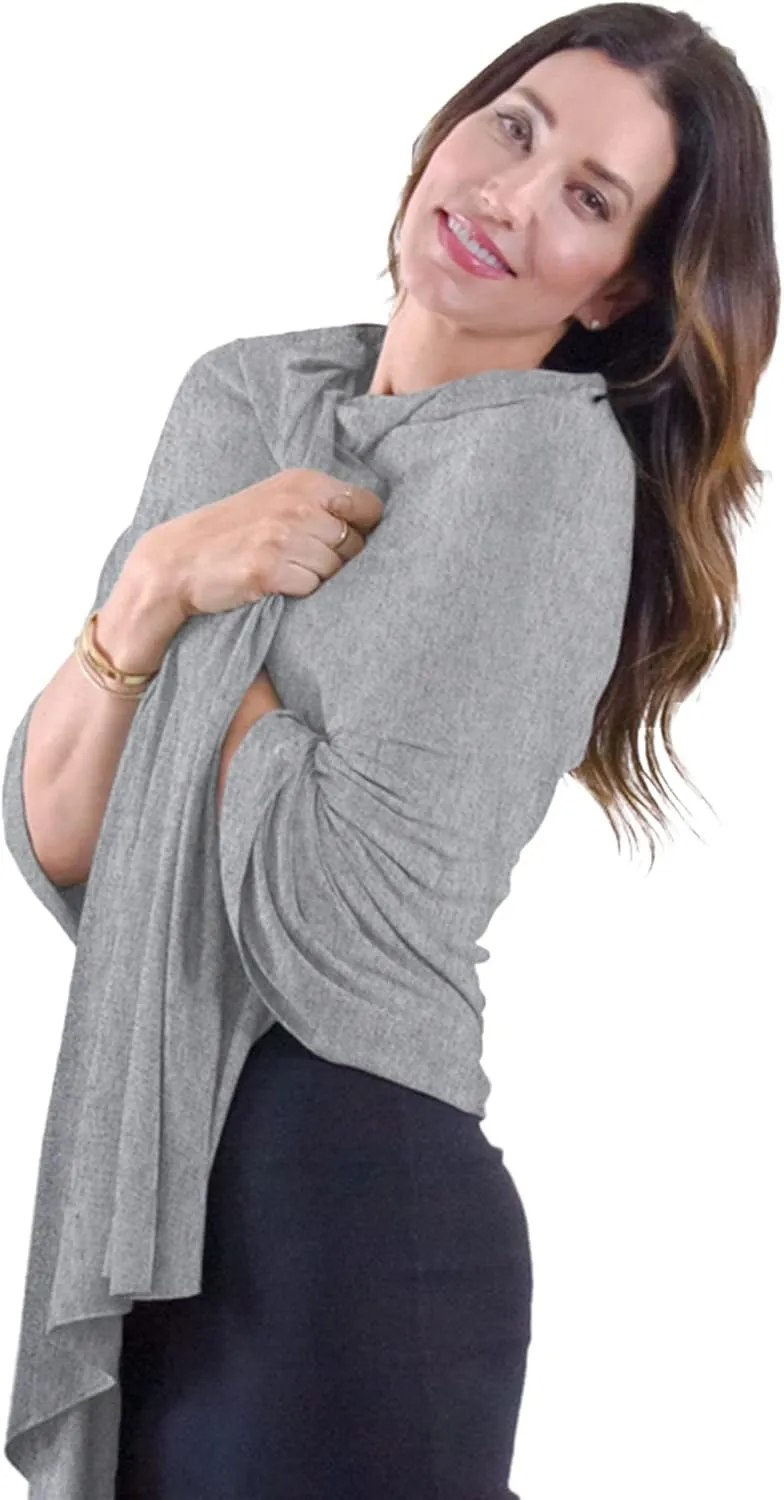 Happyluxe Travel Shawl Wraps for Women - Eco Wrap 68x35in. Pashmina Scarf, Airplane Blanket. Made In USA