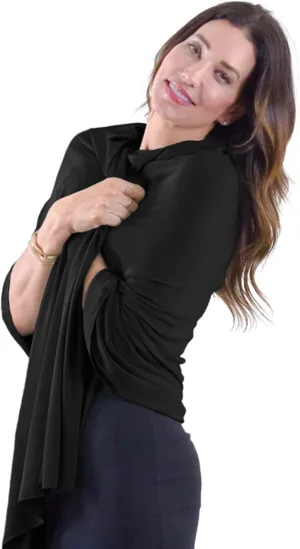 Happyluxe Travel Shawl Wraps for Women - Eco Wrap 68x35in. Pashmina Scarf, Airplane Blanket. Made In USA