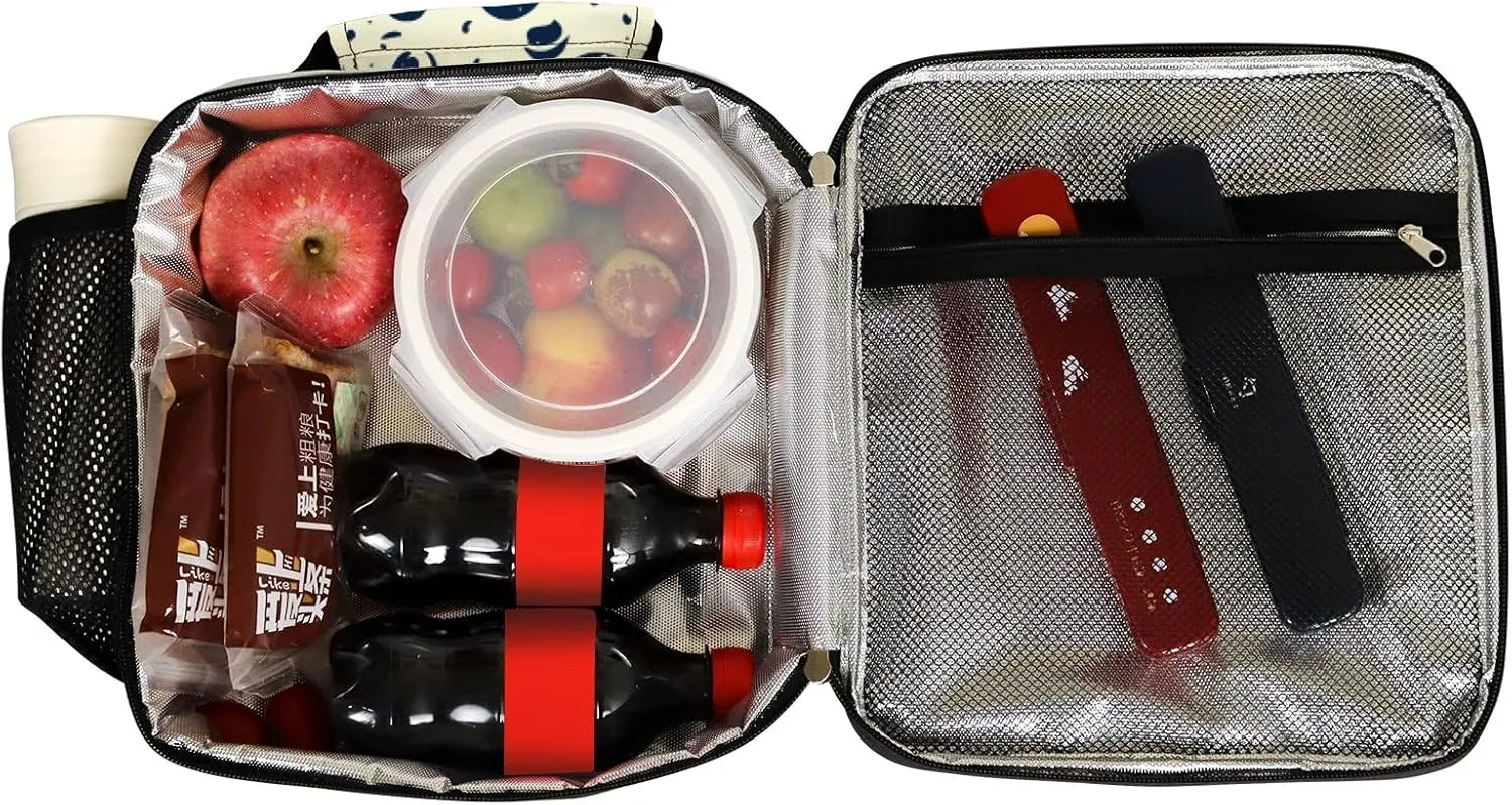 Hapuxt Lunch Box Lunch Bag with Adjustable Shoulder Strap Tote Stars Full Moon Craters Night Sky Insulated Waterproof Outdoor Work Office Picnic for Women Men