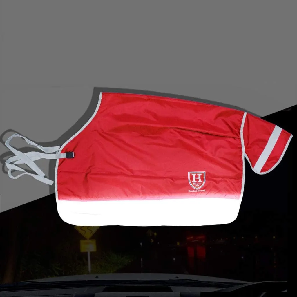 Harrison Howard FocalMax Quarter Horse Exercise Sheet Horse Blanket Hi-Vis Reflective Superb Night Safety with Tail Flap Horse Competition Rug-Red M