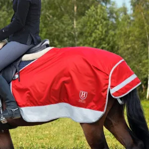 Harrison Howard FocalMax Quarter Horse Exercise Sheet Horse Blanket Hi-Vis Reflective Superb Night Safety with Tail Flap Horse Competition Rug-Red M
