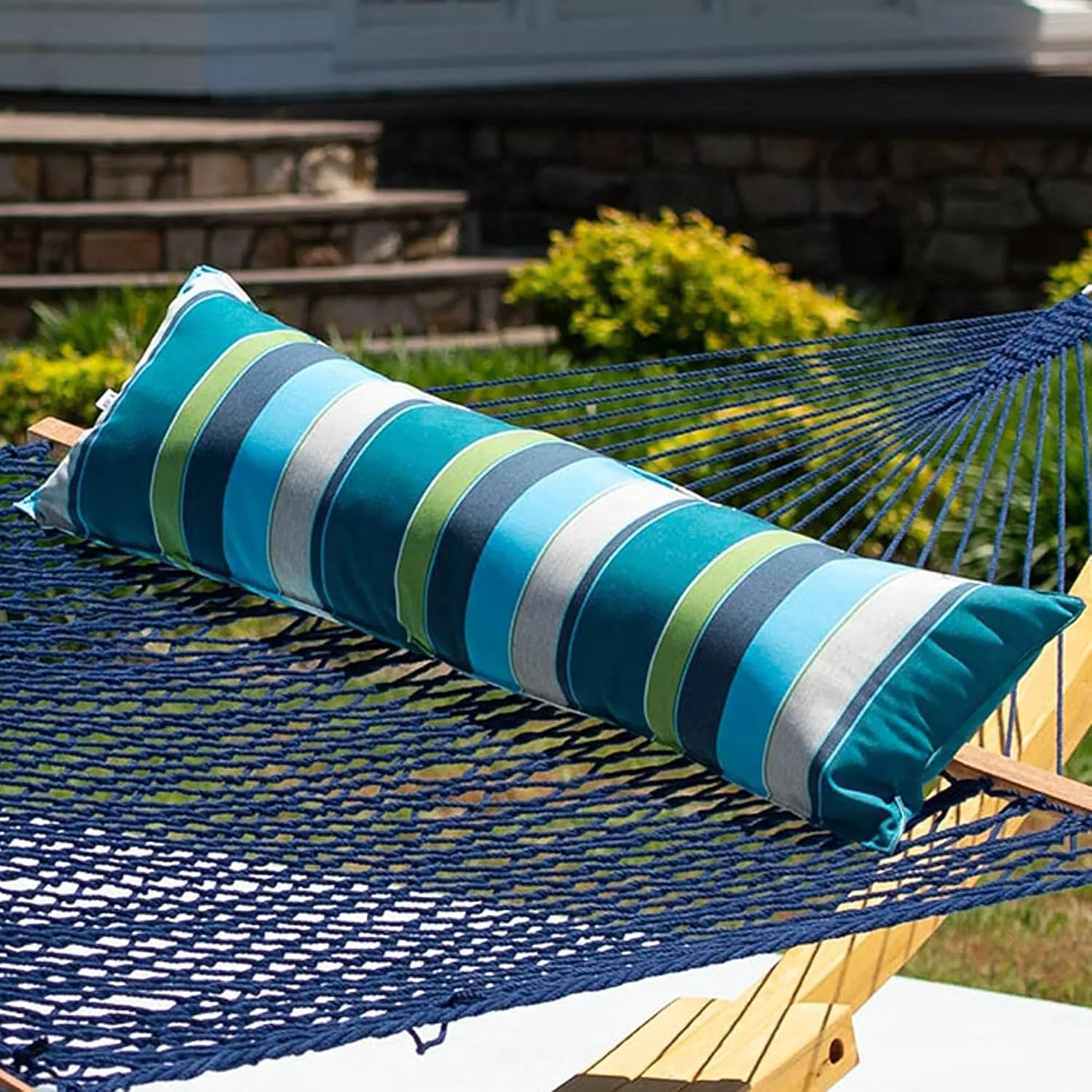 Hatteras Hammocks Expand Calypso Long Hammock Pillow, Sunbrella Fabric, Hook & Loop Fasteners, Extra Wide Size, Handcrafted in The USA
