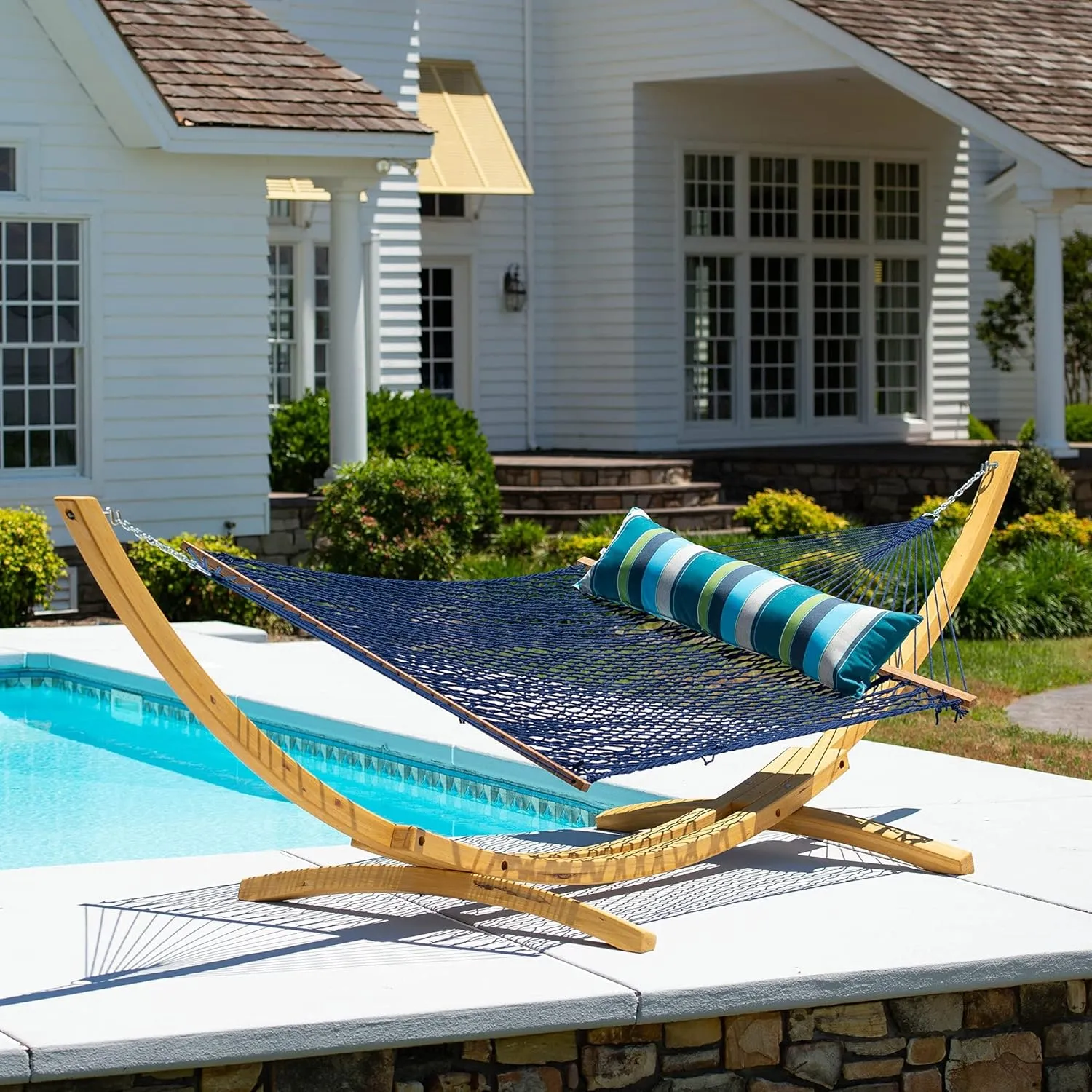 Hatteras Hammocks Expand Calypso Long Hammock Pillow, Sunbrella Fabric, Hook & Loop Fasteners, Extra Wide Size, Handcrafted in The USA