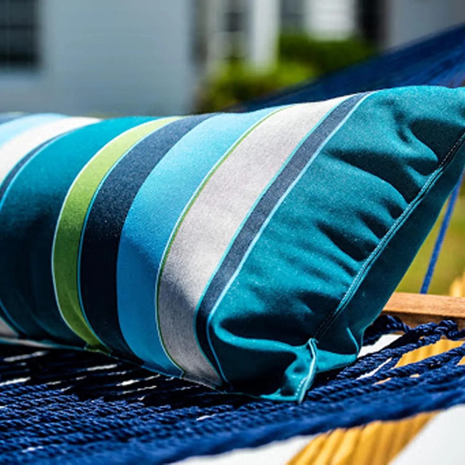 Hatteras Hammocks Expand Calypso Long Hammock Pillow, Sunbrella Fabric, Hook & Loop Fasteners, Extra Wide Size, Handcrafted in The USA