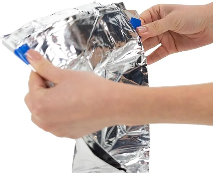 HealthyLine - Emergency Mylar Thermal Space Sleeping Bags (2 Pack) - for Detox & Weight Loss Sauna Experience, Far Infrared Therapy - Retains up to 97% of Body Heat - Silver 80in x 40in
