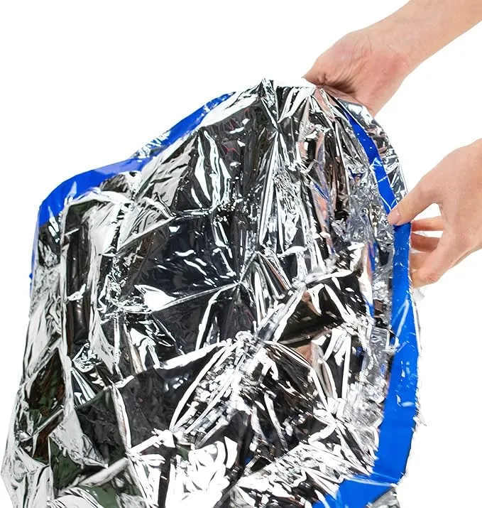 HealthyLine - Emergency Mylar Thermal Space Sleeping Bags (2 Pack) - for Detox & Weight Loss Sauna Experience, Far Infrared Therapy - Retains up to 97% of Body Heat - Silver 80in x 40in