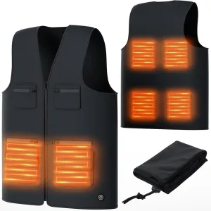 Heated Vest for Men Women Fleece Vests Men's Outwear for Hiking Skiing Camping, Insulated Electric Vest For Winter Outdoors, 3 Heating Levels without Battery (Size XL)