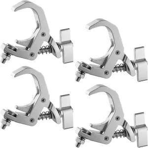 Heavy Duty 4PCS Truss Clamp, 1.57-2.36 Inch, Fits OD 40-60mm Pipe, 330lb Tensile Strength, Quick Release for Moving Head Par Led Lighting Fixtures